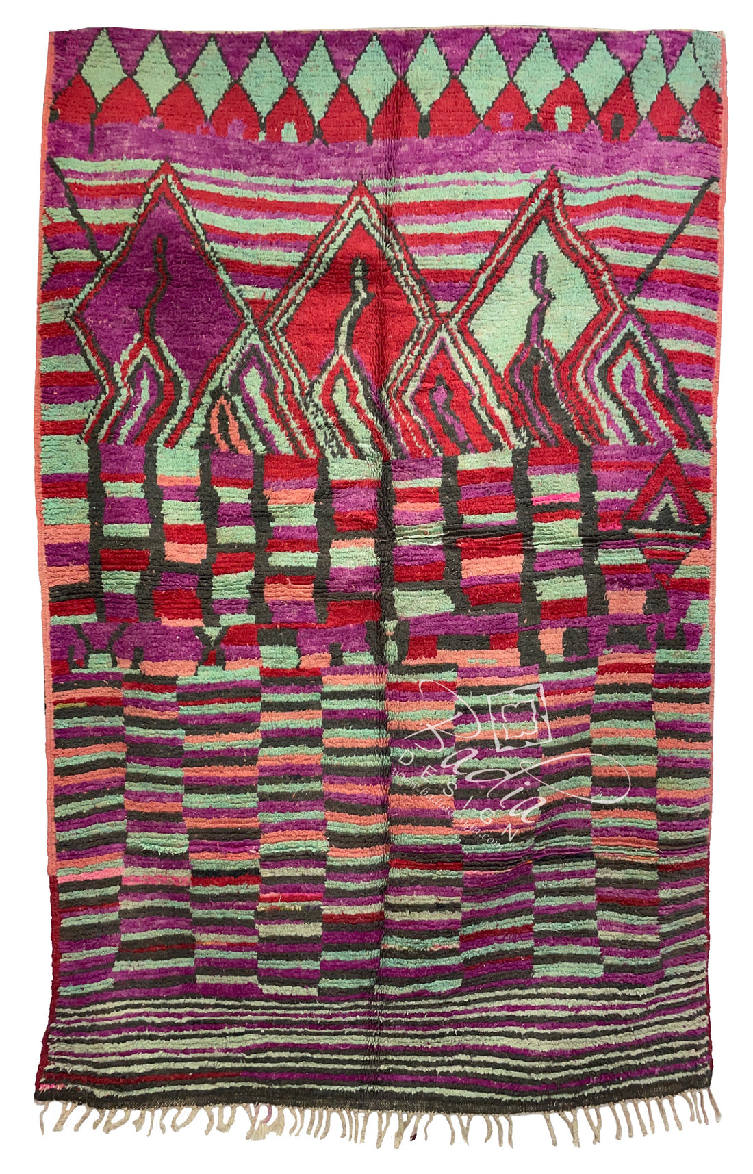 Vivid Color Rug with Tribal Designs