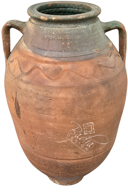Vintage Moroccan Terracotta Outdoor Planter with Handles