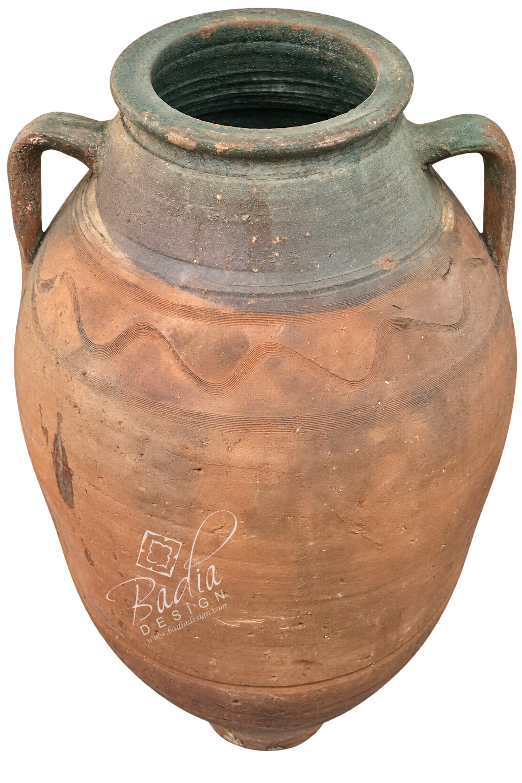 Vintage Moroccan Terracotta Outdoor Planter with Handles