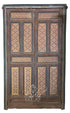 Vintage Moroccan Red Hand Painted Wooden Door