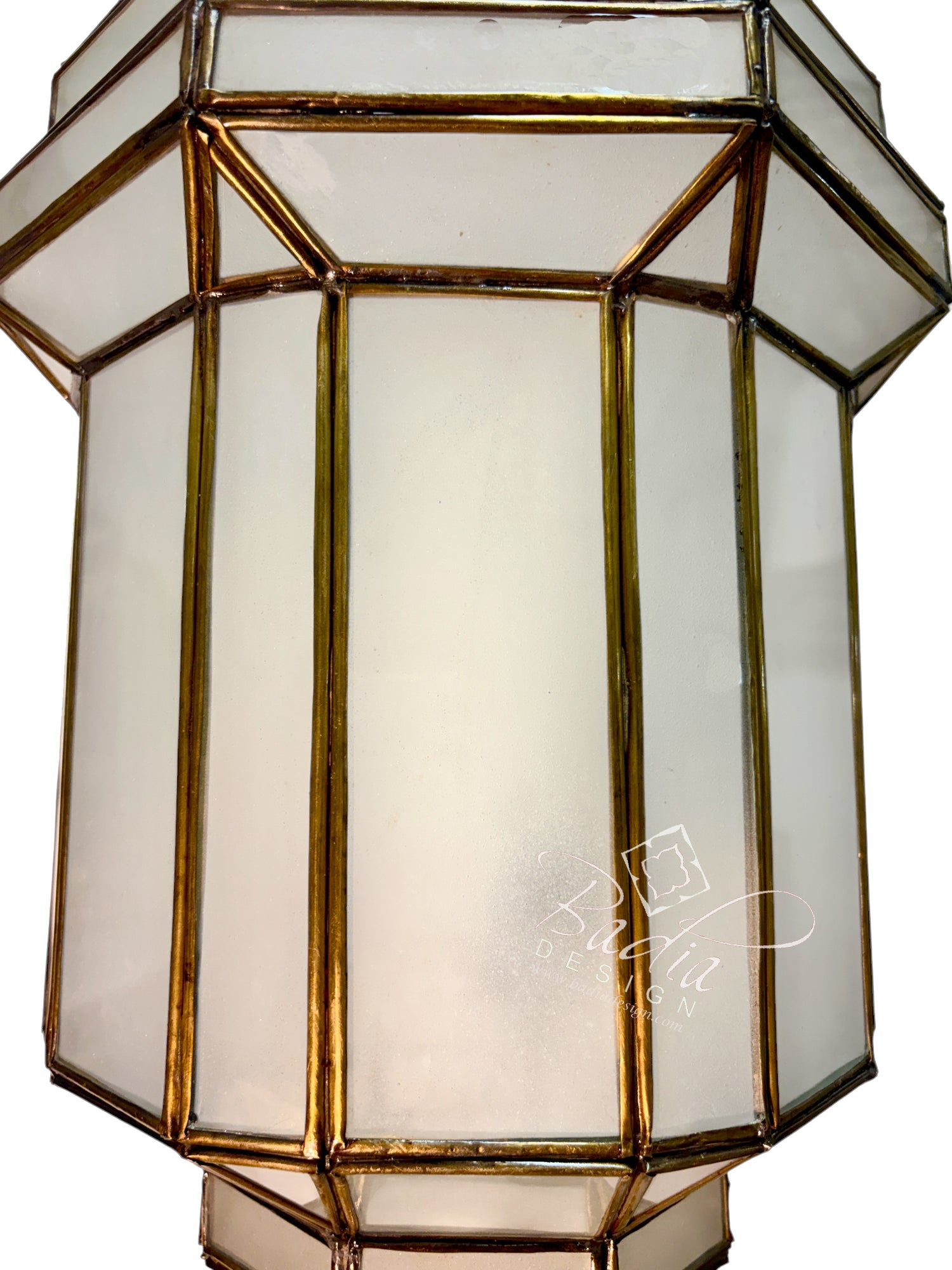 White Glass Brass Hanging Lantern