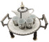 Ornate White Moroccan Ceramic Tea Cup Set