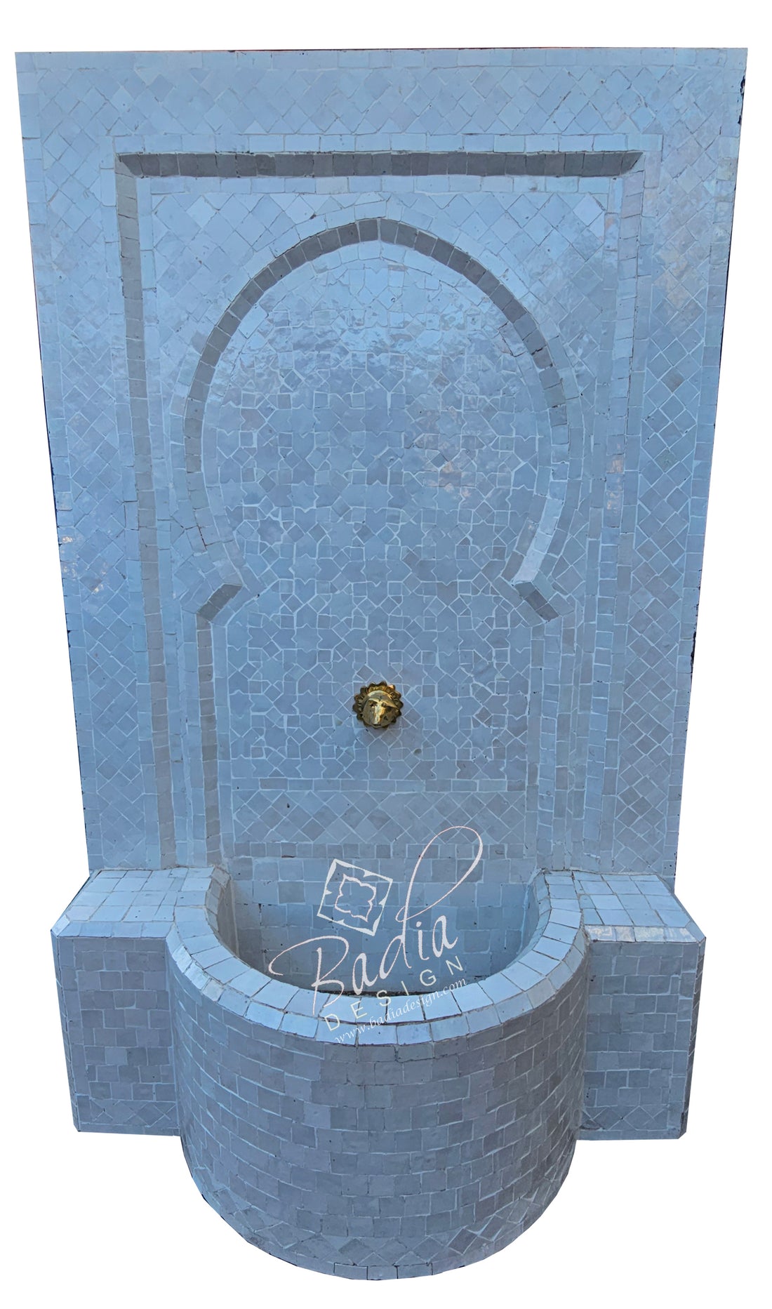 White Moroccan Mosaic Tile Water Fountain