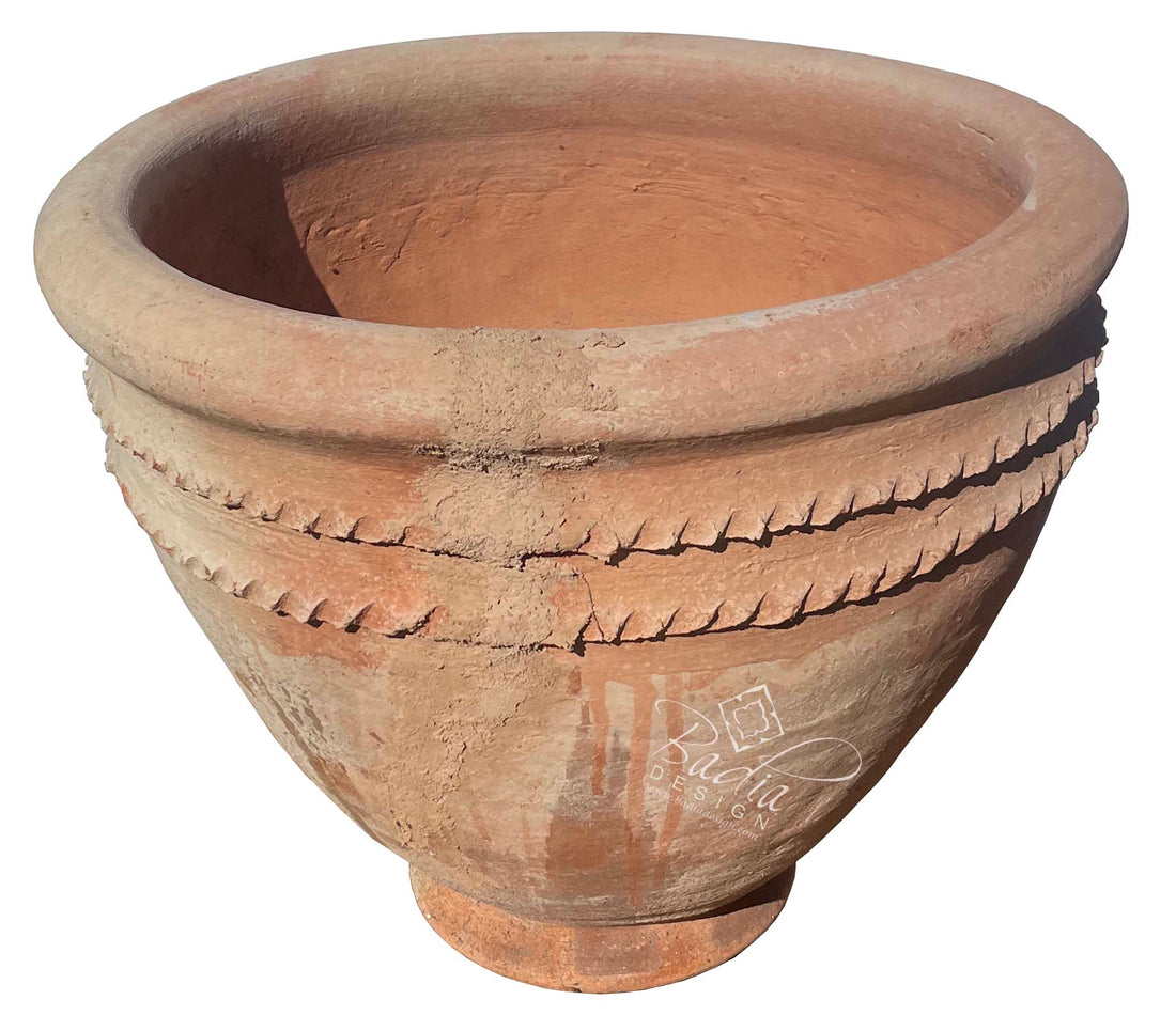wide mouth planter pot Wide Mouth Moroccan Clay Planter from Badia Design Inc