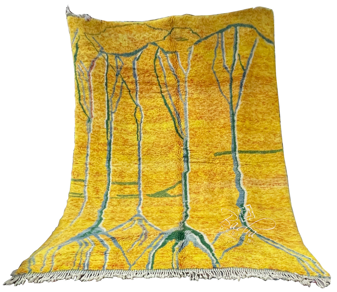 Yellow Handmade Berber Area Rug