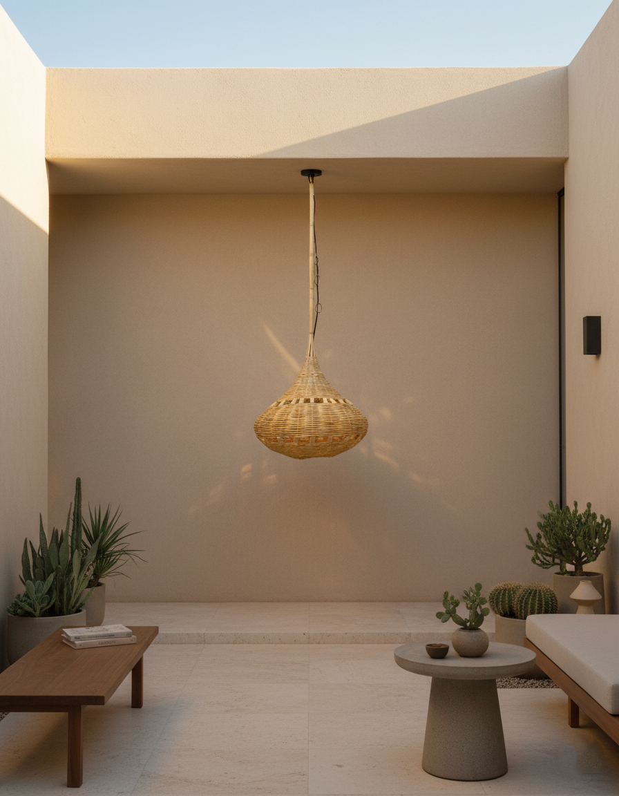 Outdoor Moroccan Raffia Lantern